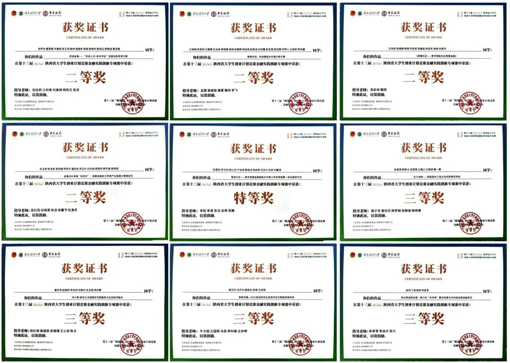 9奖闪耀！1项特等奖+4项二等奖+4项三等奖，陕财职院在“挑战杯”陕西省金融实践创新专项赛喜获丰收